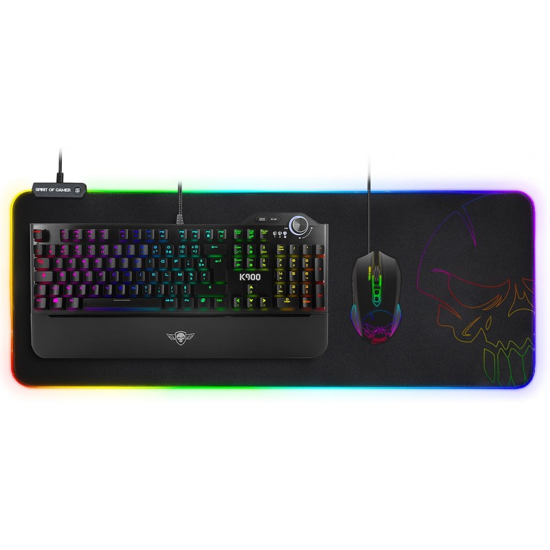 Tapis de souris XXL LED pour gamer : confort et durabilité.