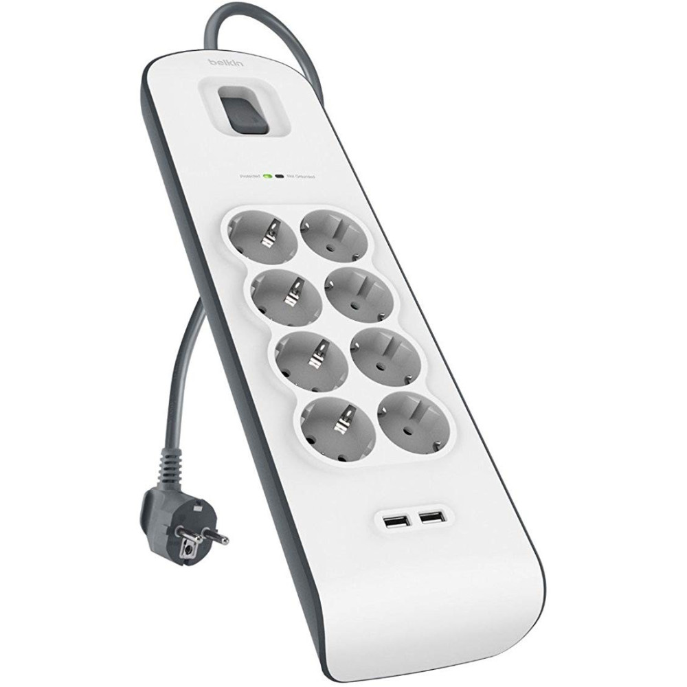 Multiprise Belkin 8x Prises EU + 2x Ports USB