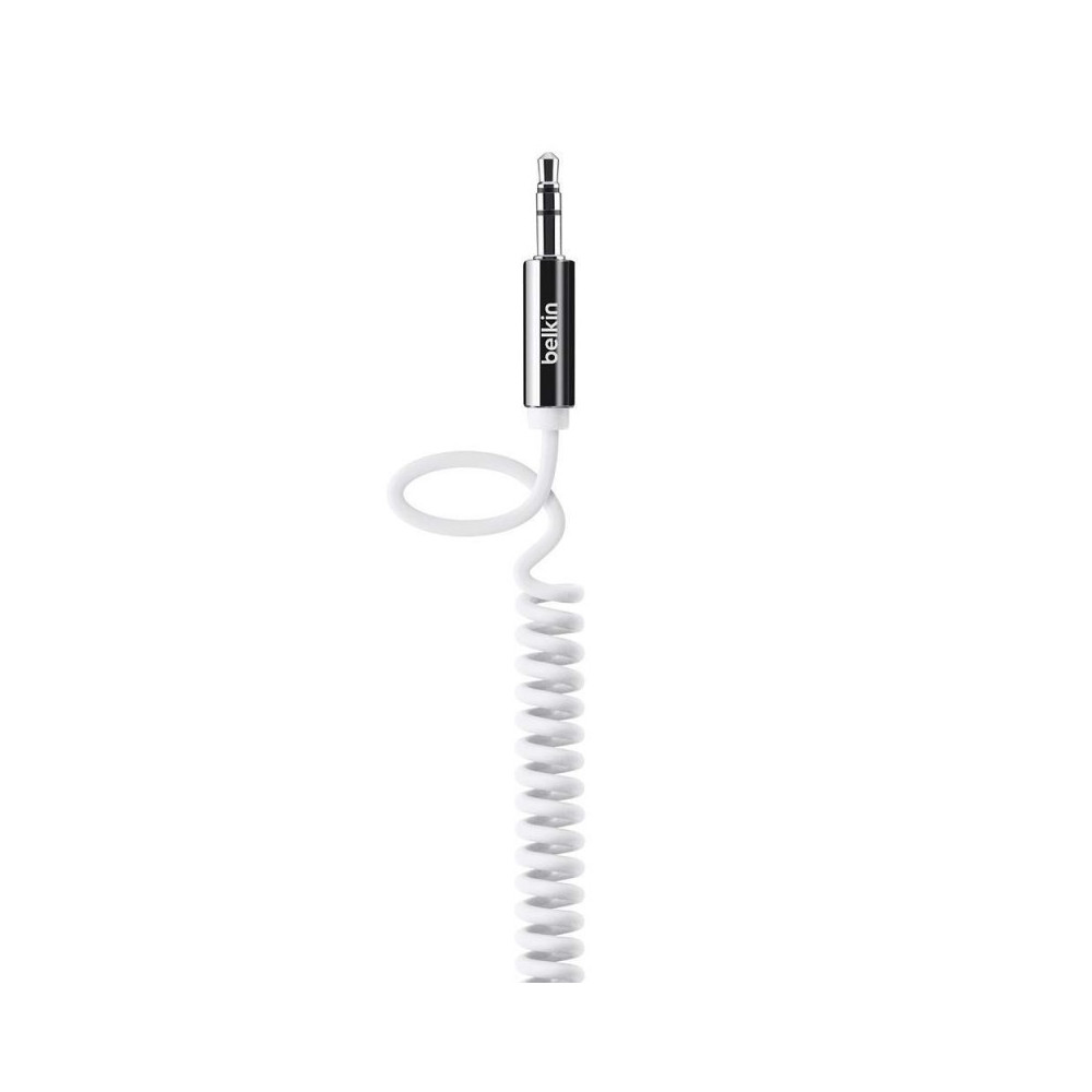 Câble Belkin MIXIT Enroulé Mini jack stéréo Mâle / Mâle / Blanc