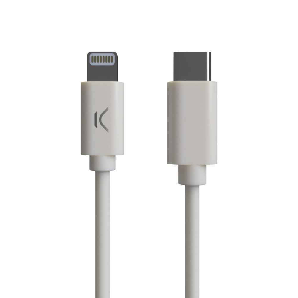 Câble Ksix USB Type C vers Lightning 1m / Blanc