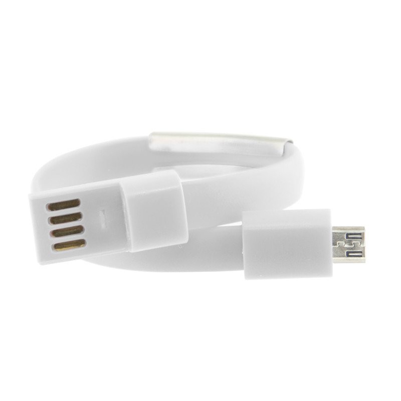Câble Bracelet Contact Micro USB Vers USB Type C Charge et Données / Blanc image 0