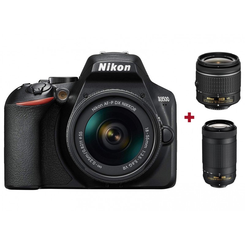 Réflex Numérique Nikon D3500 + Sacoche + Objectif NIKKOR 18-140 mm + Objectif AF-P DX NIKKOR 70-300mm image 0