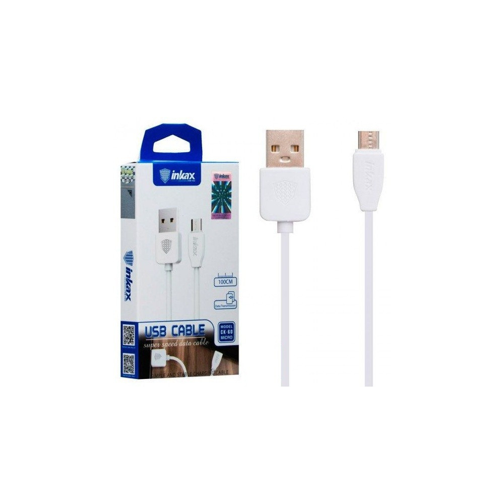 Câble USB vers Micro USB Inkax CK-60 / 1M / Blanc