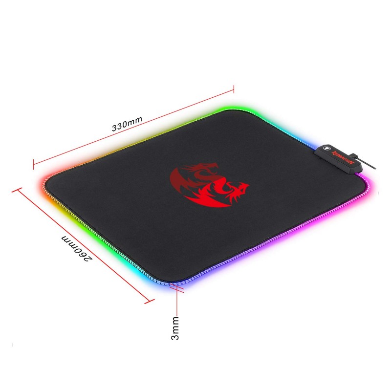 Tapis souris Gaming Redragon Pluto XL RGB / 330 x 260