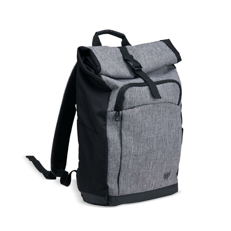 SAC À DOS ACER ROLLTOP PREDATOR POUR PC PORTABLE 15.6" / GRIS & NOIR