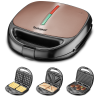 Gaufrier / Croque / Grill INOX Bronze Techwood TGCI-811 / 800W