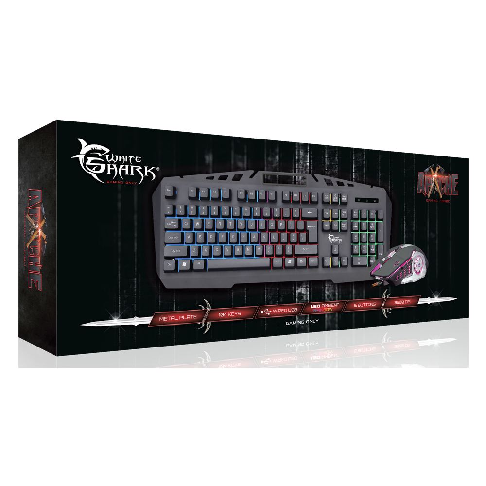Ensemble Clavier Souris Gaming White Shark