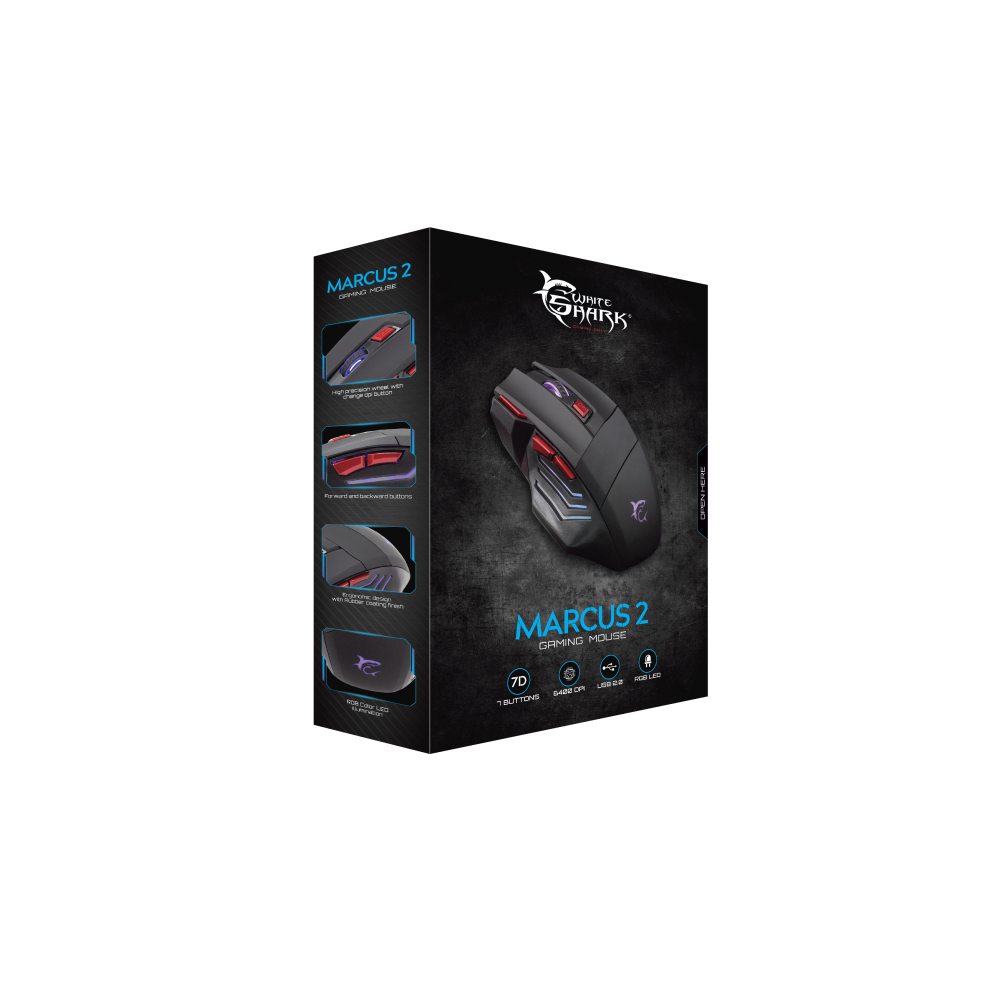 Souris Gamer White Shark Marcus 2 CRNI GM-5005 / Noir