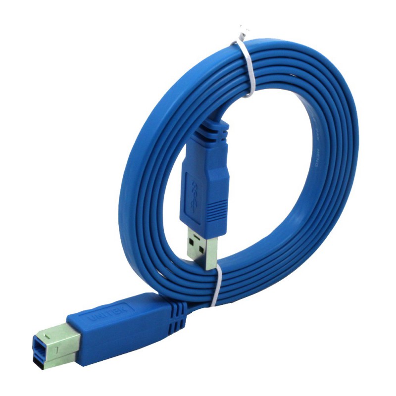 Câble Imprimante USB Plat Bleu 3M