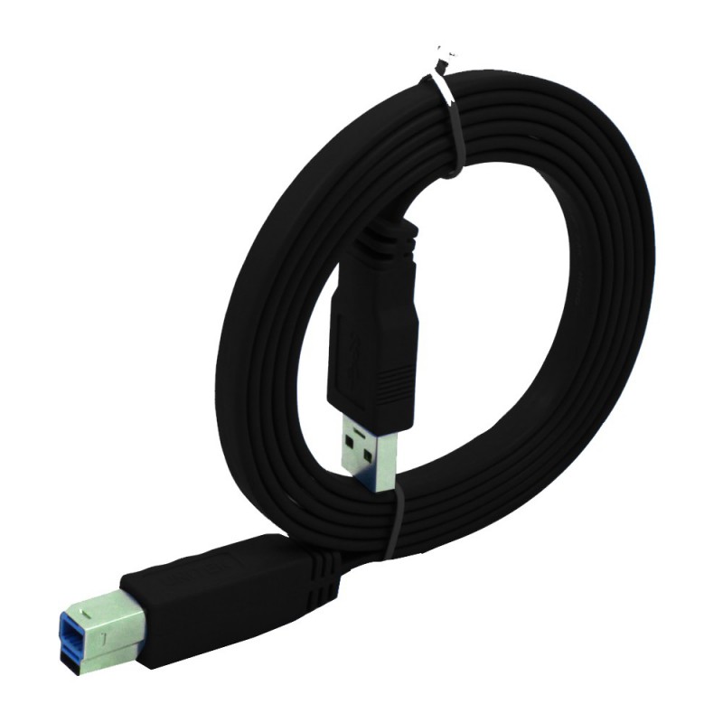 Câble Imprimante USB Plat Bleu 3M