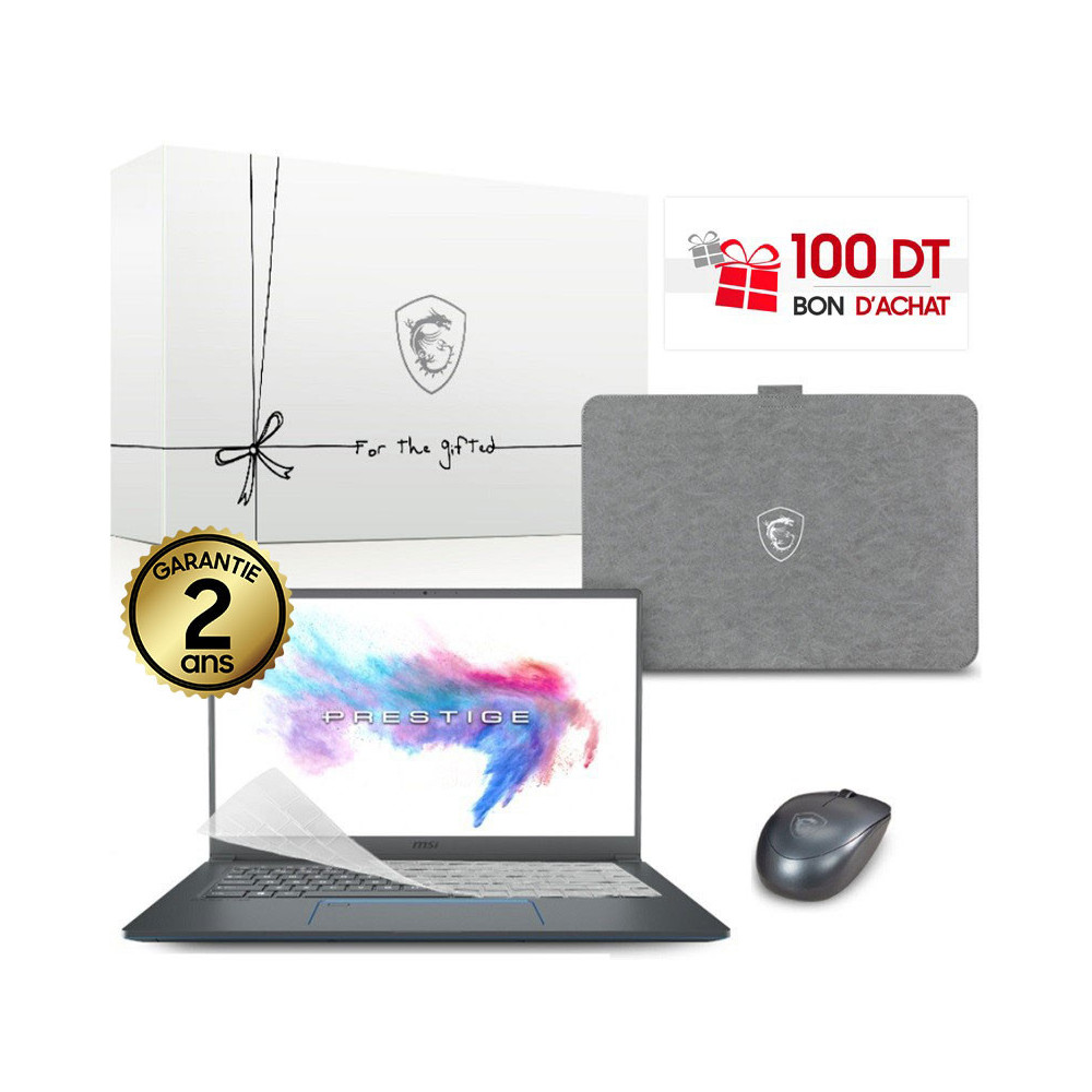 Pc portable MSI PS63 Modern 8M-063FR / i7 8è Gén / 16 Go + Bon d'achat 100 Dt