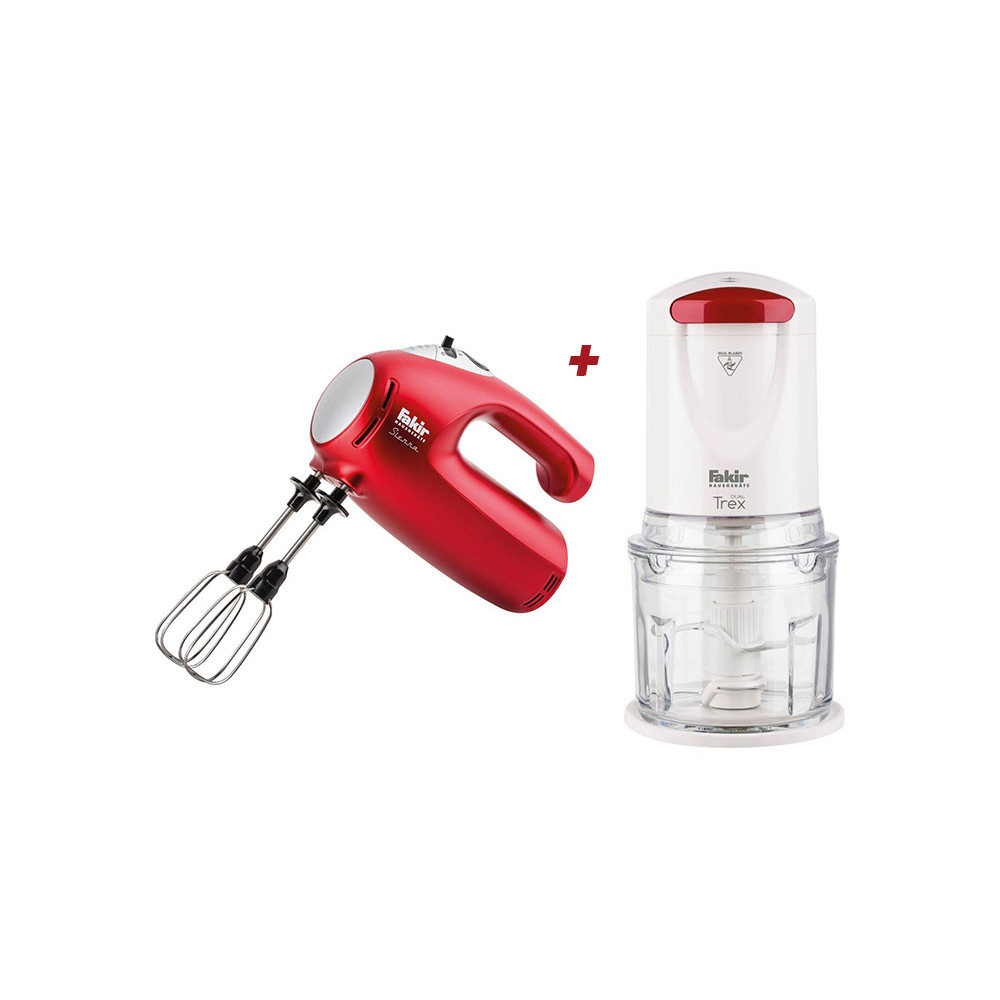 Pack fakir Batteur Sierra 1000 W + HACHOIR TREX DUAL 500W / Rouge