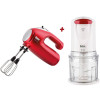 Pack fakir Batteur Sierra 1000 W + HACHOIR TREX DUAL 500W / Rouge