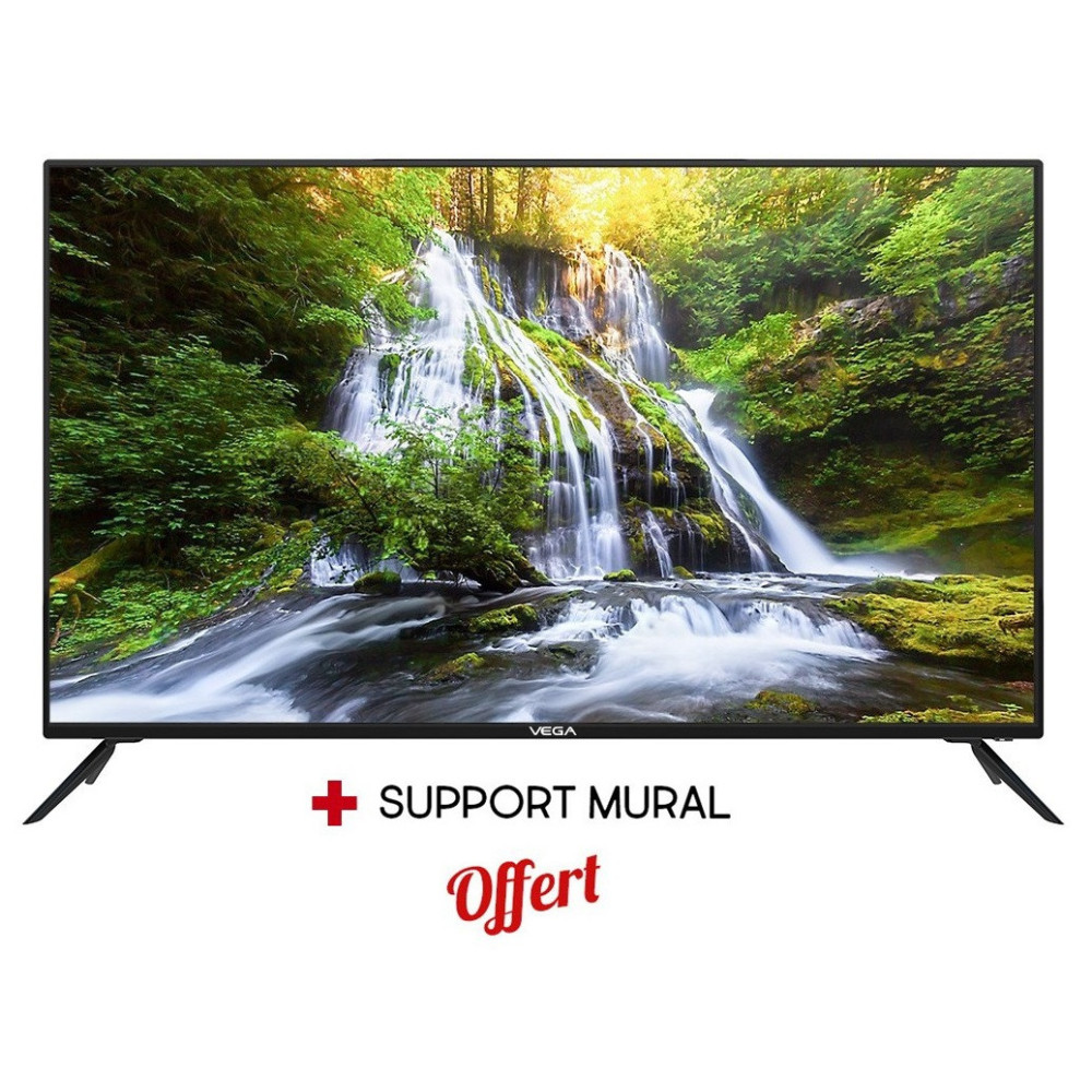 Téléviseur VEGA 50" Smart Android 4K UHD LED / Wifi / Noir + SIM Orange Offerte (60 Go)