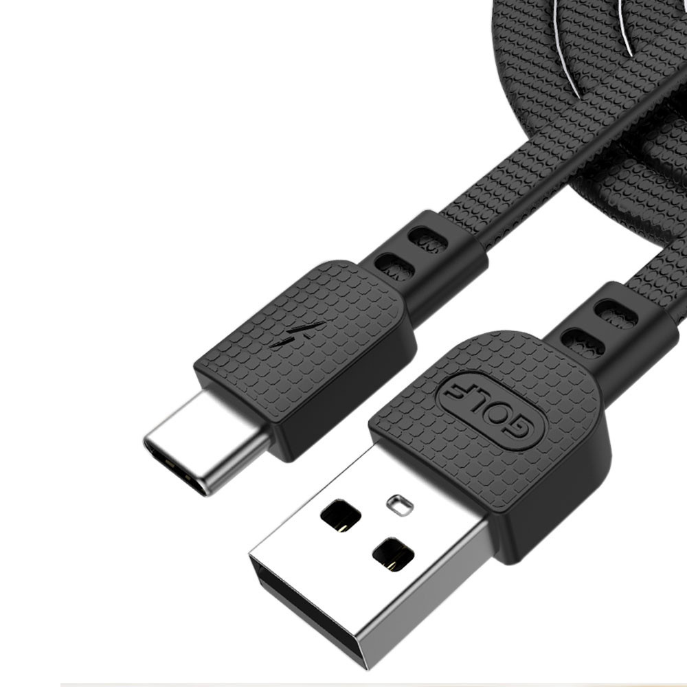 CÂBLE USB PLAT DE TYPE C GOLF GC-66T / 1M  / Noir