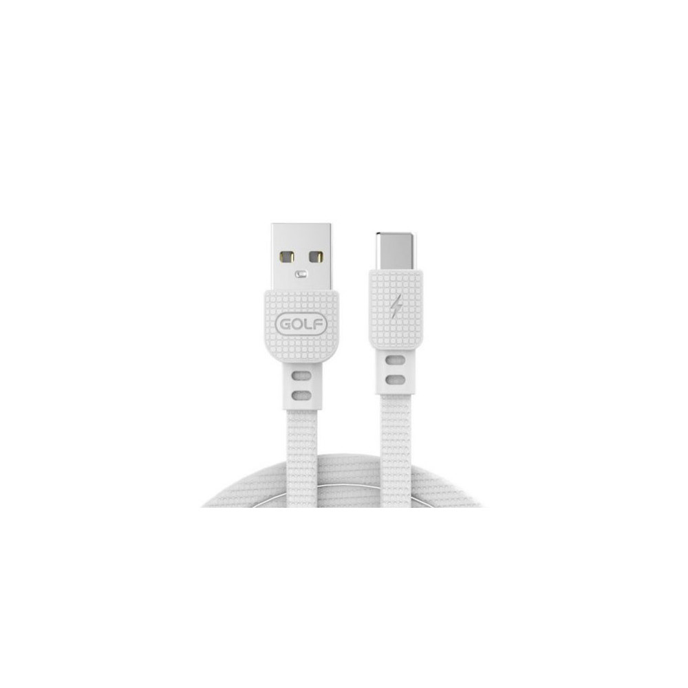 CÂBLE USB PLAT DE TYPE C GOLF GC-66T / 1M  / Blanc