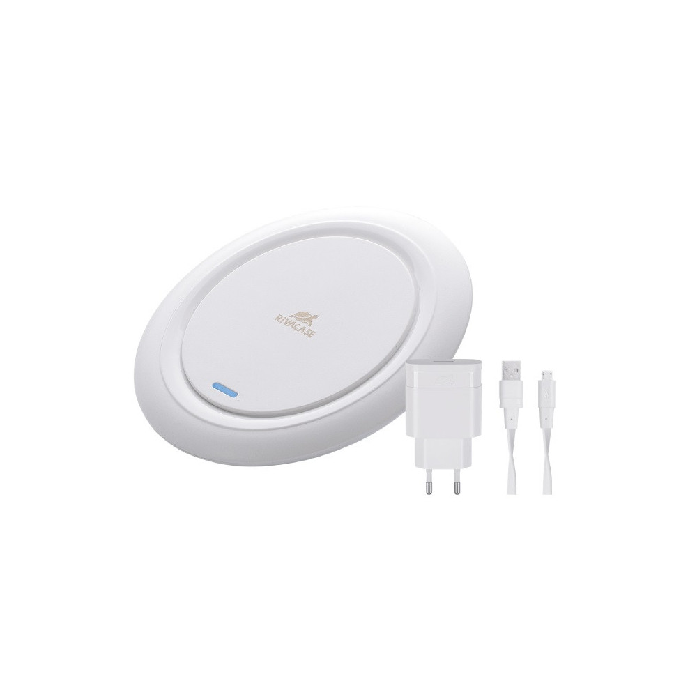 Chargeur Sans fil QI RivaPower + Adaptateur Secteur / 10W / Blanc