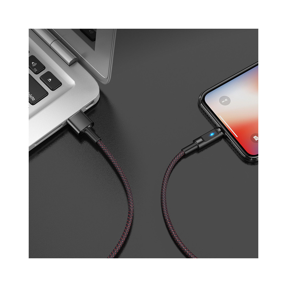 CÂBLE USB HOCO U47 Essence core Vers lightning / charge de synchronisation de données / 1.2 M / Noir