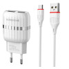 Chargeur Borofone BA24A Double Port USB Vers Micro USB / Blanc