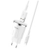 Chargeur secteur Hoco C37A + Câble Lightning 2.4A / 12W / Blanc