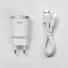 Chargeur secteur Hoco C37A + Câble Lightning 2.4A / 12W / Blanc