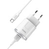 Chargeur secteur Hoco C37A + Câble Pour Type C 2.4A / 12W / Blanc