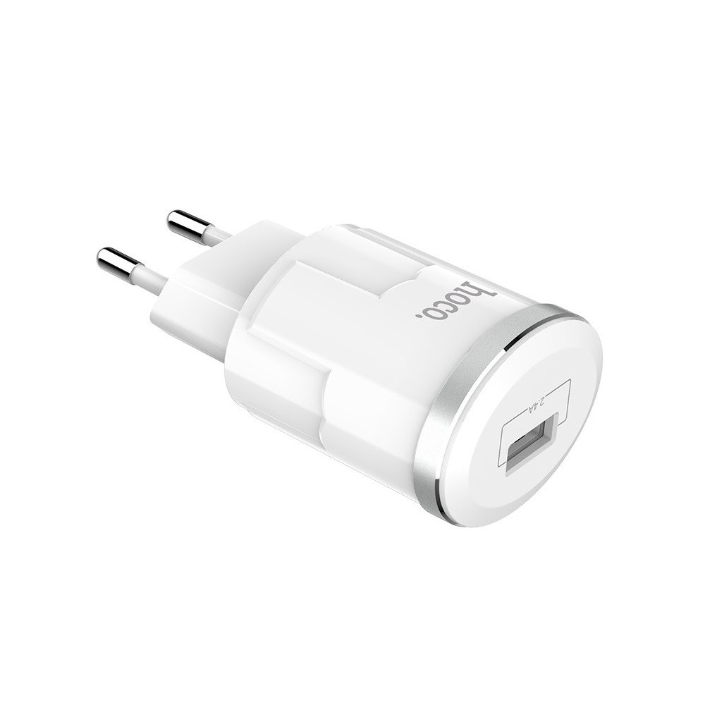 Chargeur secteur Hoco C37A + Câble Pour Type C 2.4A / 12W / Blanc