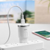 Chargeur secteur Hoco C37A + Câble Pour Type C 2.4A / 12W / Blanc