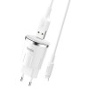 Chargeur secteur Hoco C37A + Câble Pour Type C 2.4A / 12W / Blanc