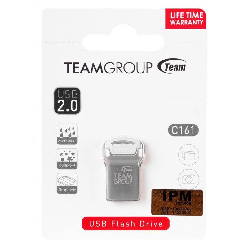 CLÉ USB 2.0 TEAMGROUP C161 / 32 GO / SILVER & BLANC