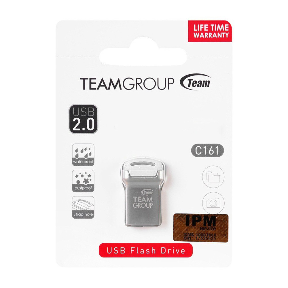 CLÉ USB 2.0 TEAMGROUP C161 / 32 GO / SILVER & BLANC