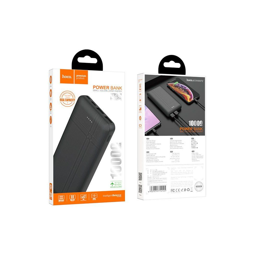Power Bank Hoco j48 Polymer 10000 mAh / Noir