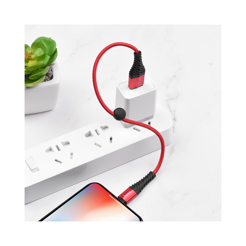 CÂBLE USB HOCO X38 2.4A Pour IPHONE / 1 M / Rouge