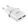 Chargeur secteur Hoco C12 + Câble Pour Micro USB / Blanc