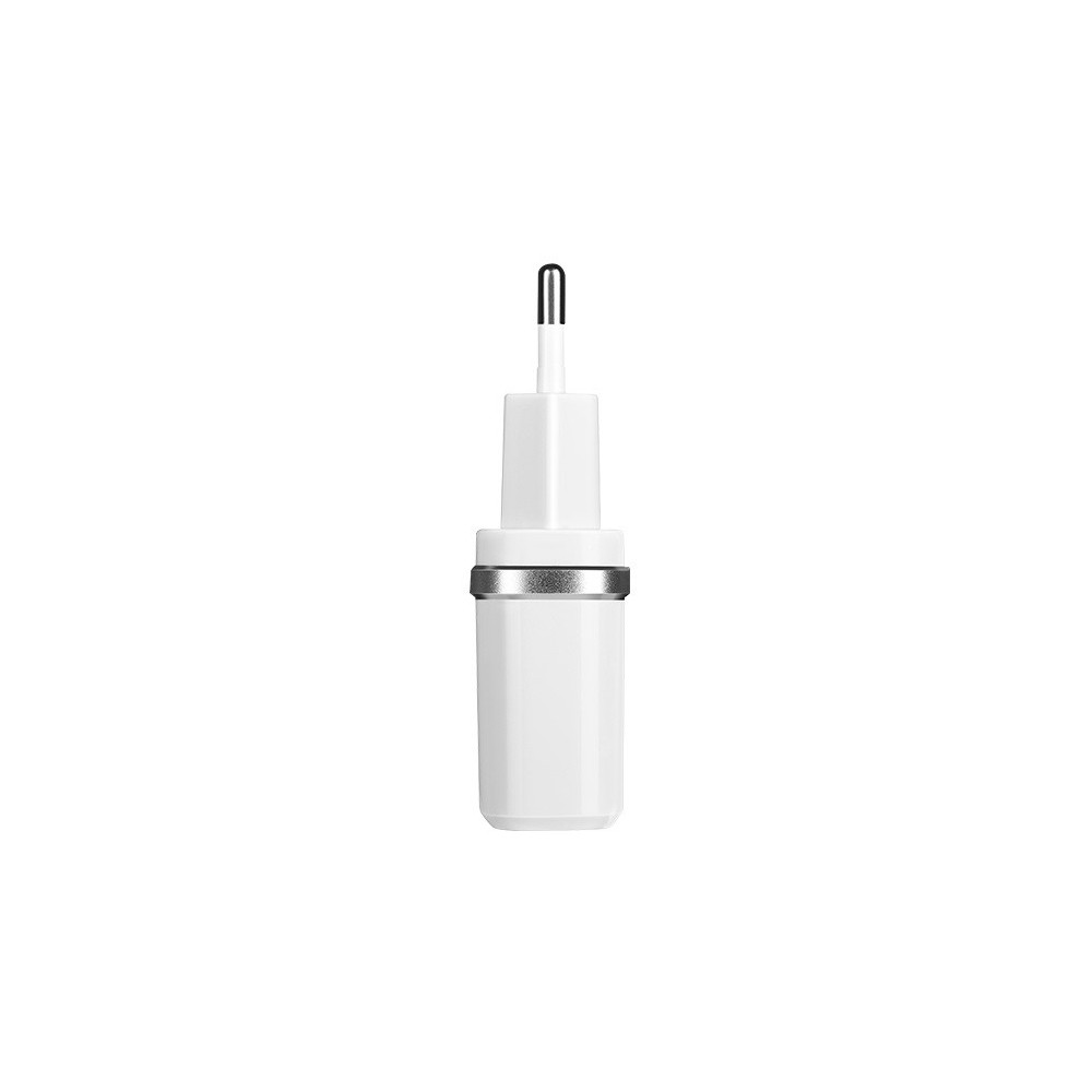 Chargeur secteur Hoco C12 + Câble Pour Micro USB / Blanc