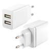 Chargeur Mural KSix 2 Ports USB / 2.4A / Blanc