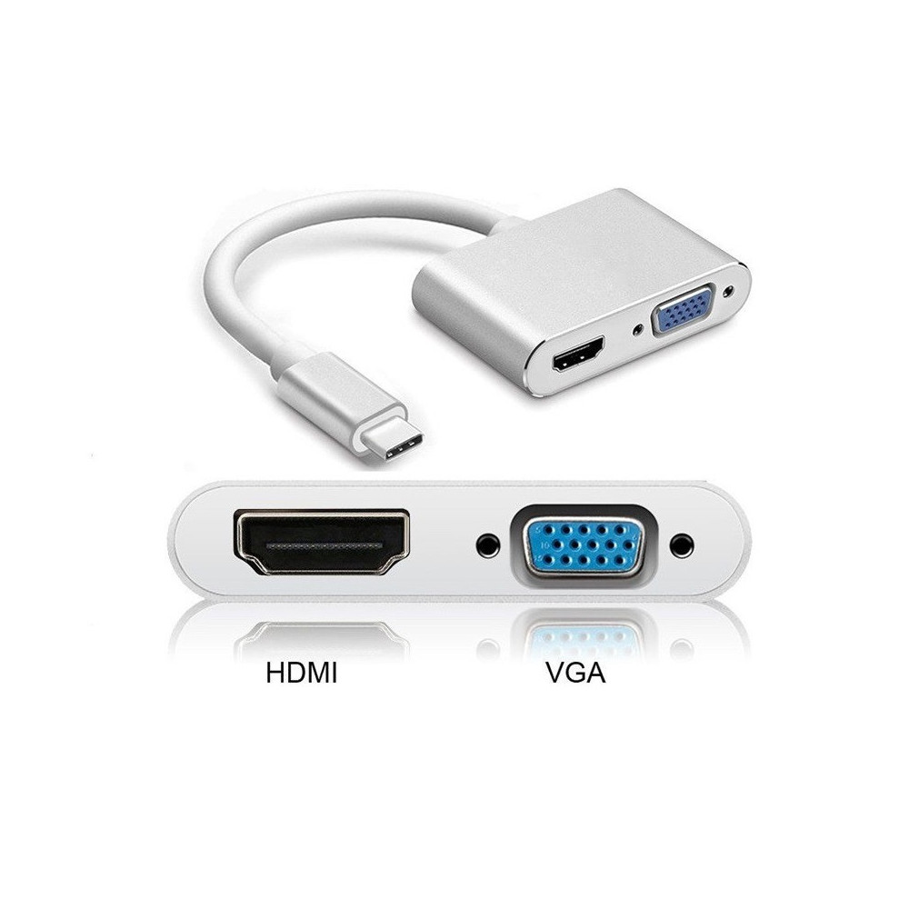 Adaptateur USB Type C Vers HDMI 4K et VGA