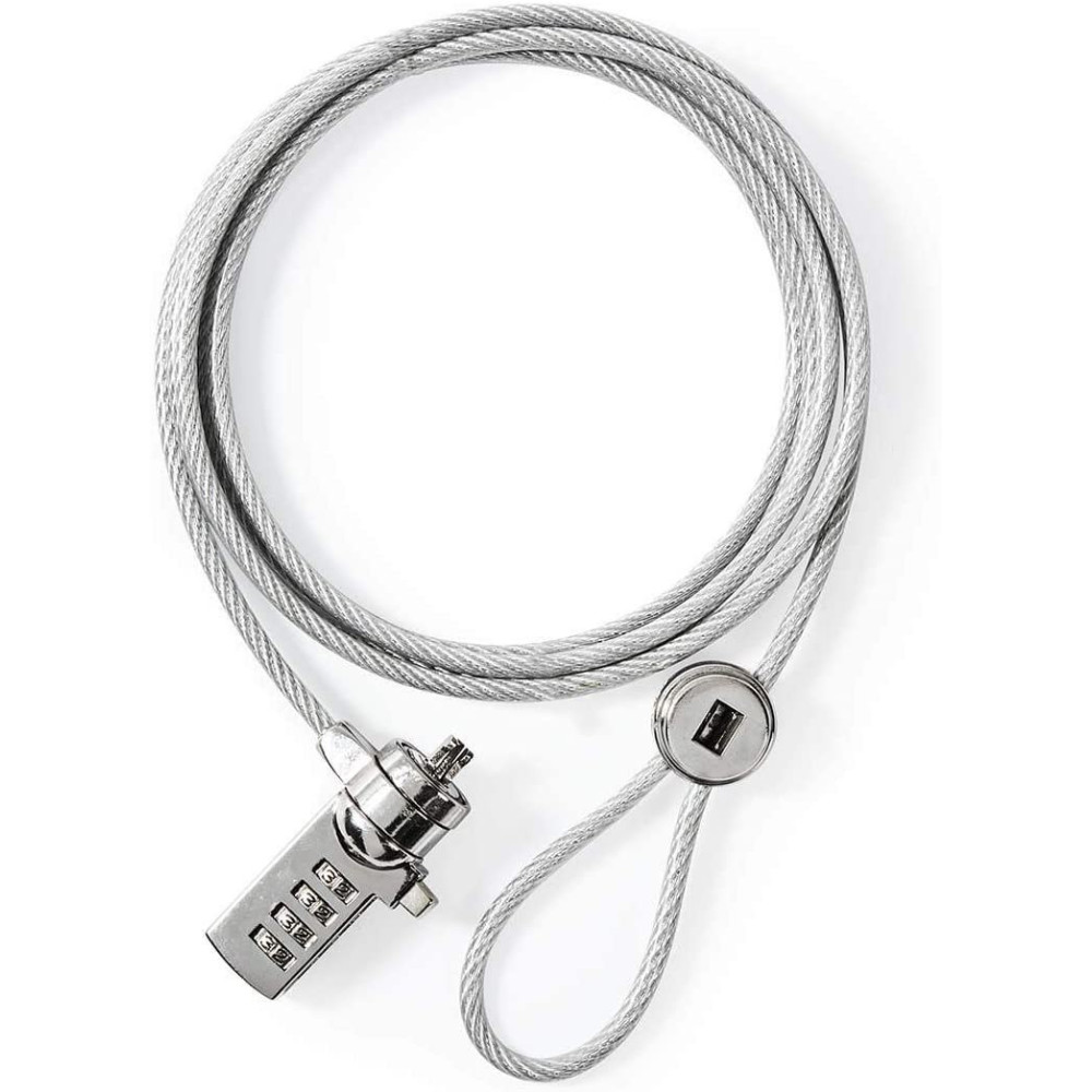 Serrure Nedis pour ordinateur portable / Chiffre / 1,8 m / argent