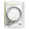 Serrure Nedis pour ordinateur portable / Chiffre / 1,8 m / argent