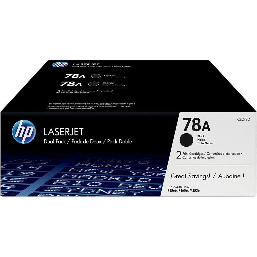 Pack de 2 Toner Original LaserJet HP 78A / Noir
