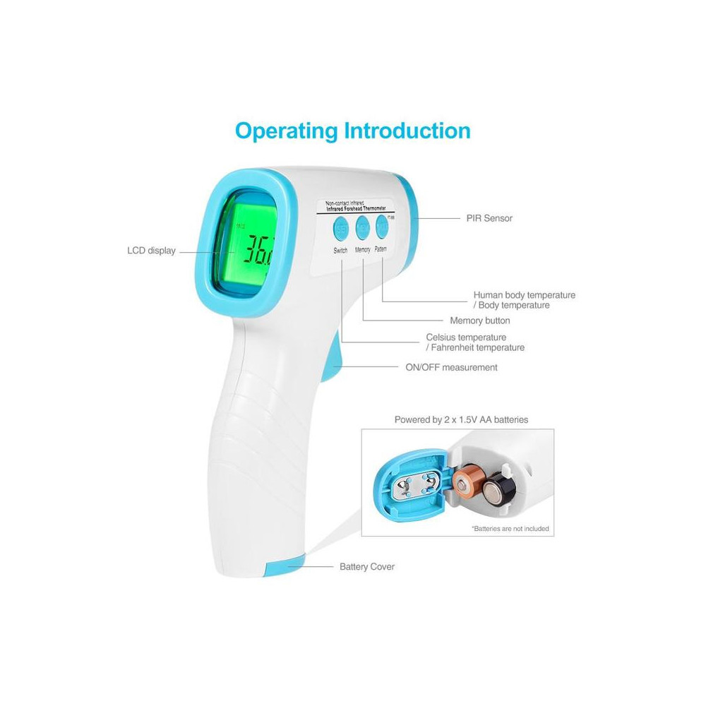 Thermomètre Frontal infrarouge Numérique Sans Contact FT-888 / Blanc & Bleu
