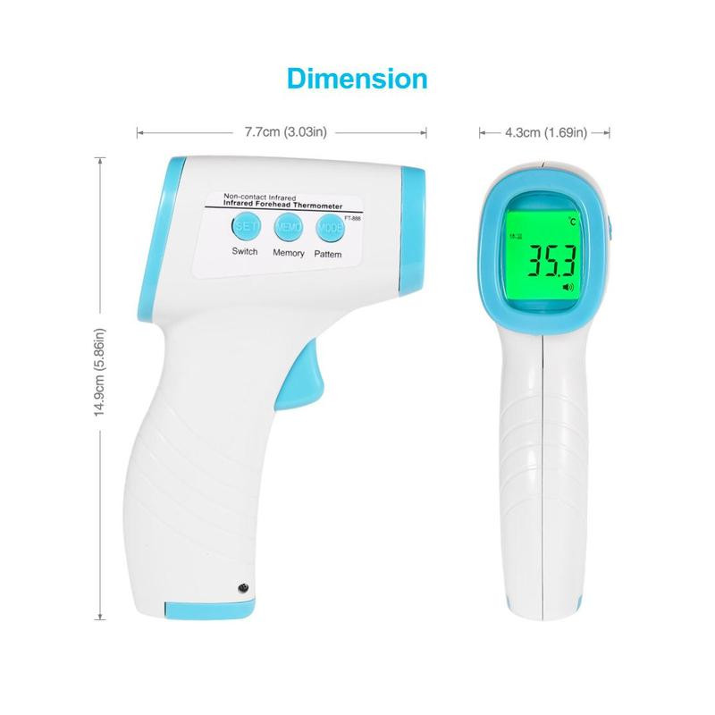 Thermomètre Frontal Infrarouge Numérique Sans Contact, Thermomètre