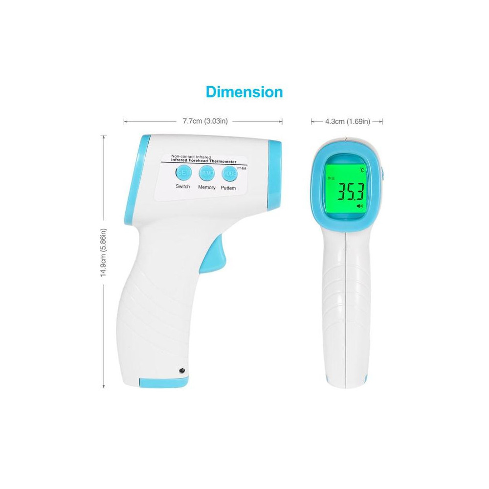 Thermomètre Frontal infrarouge Numérique Sans Contact FT-888 / Blanc & Bleu