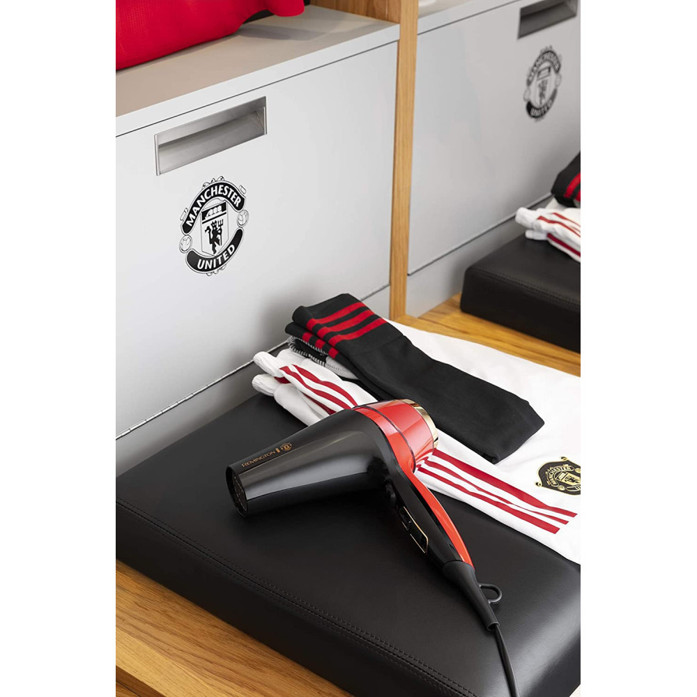 Sèche-cheveux Professionnel Remington Thermacare Manchester United Edition / 2400W / Noir & Rouge