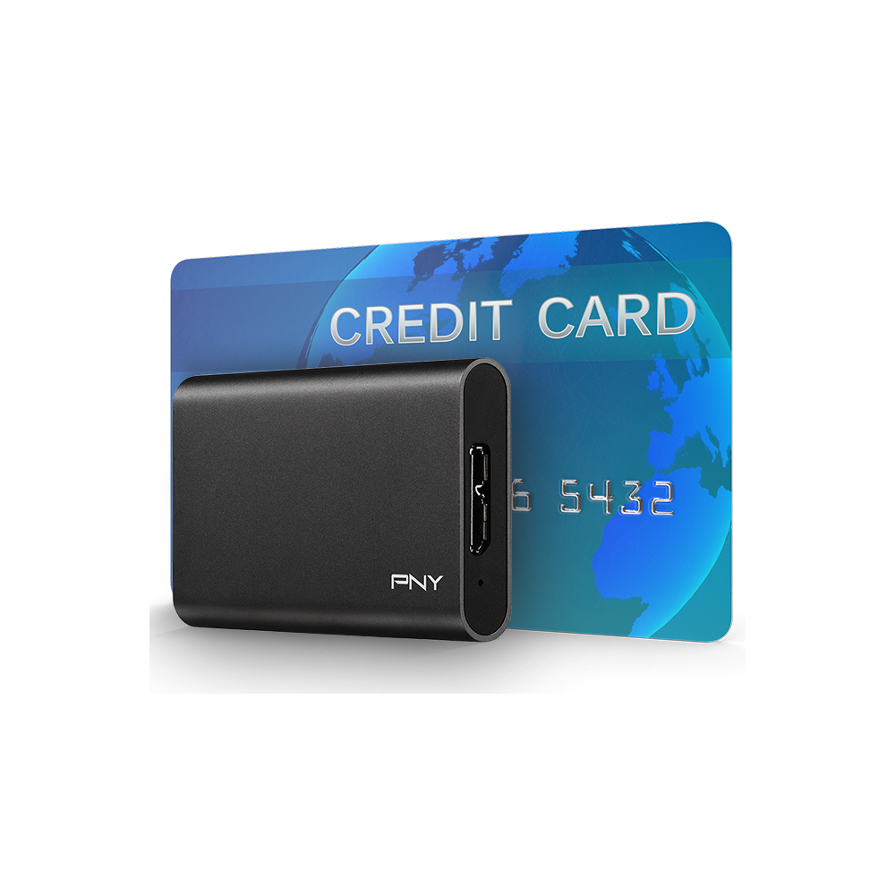 Disque SSD Portable externe Pny Elite USB 3.1 / 960 Go / Noir
