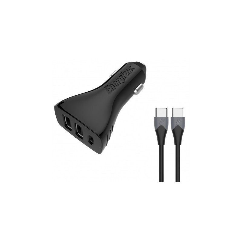 Chargeur de voiture Energizer 2 Port Usb & 1 Port Type C + Câble USB Type C