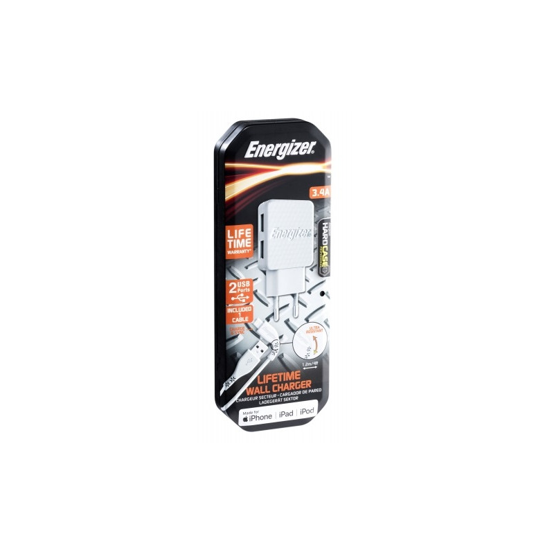 Slide  #3 Chargeur secteur Energizer 3.4A 2 Port USB + Câble Lightning