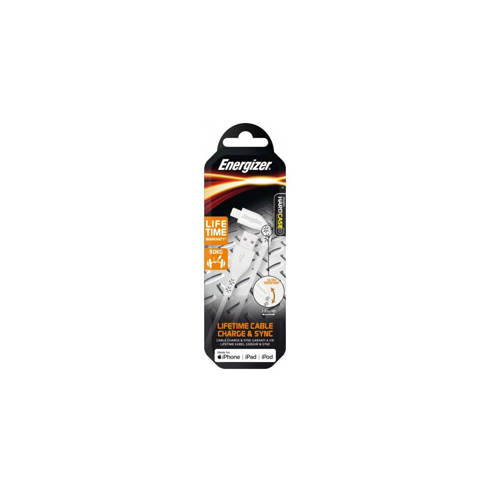 Câble Energizer a charge Rapide USB Vers Lightning / Blanc