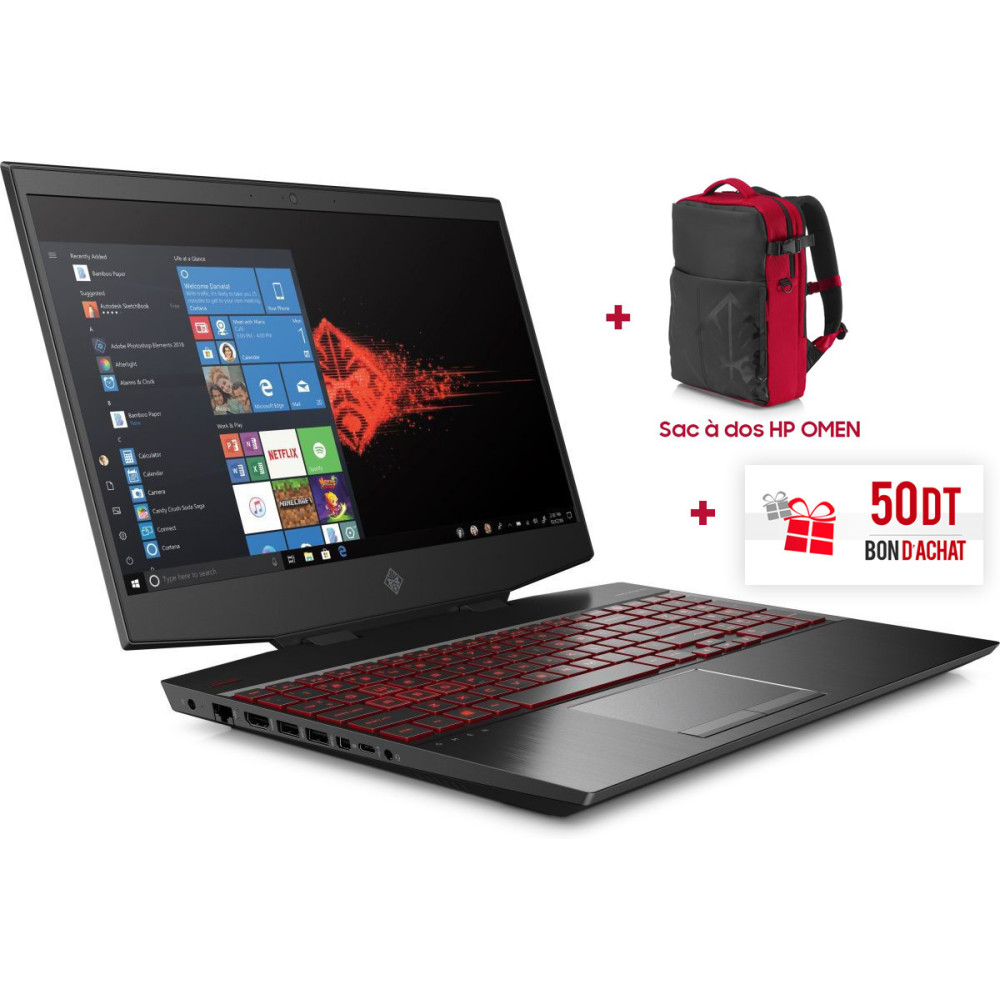 Pc portable HP OMEN 15-dh0007nk / i5 9è Gén / 8 Go + SIM Orange 60 Go + Sac à dos Offert