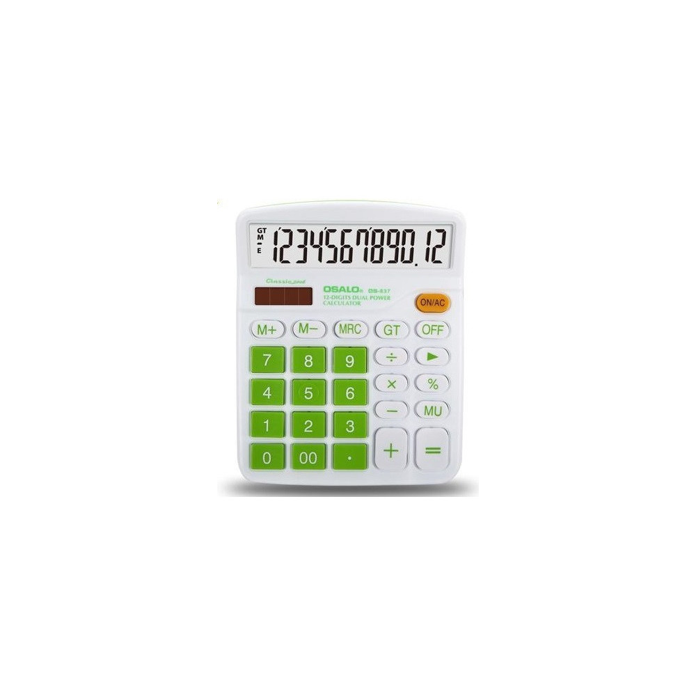 Calculatrice de bureau Osalo à énergie Solaire OS-837VC / Vert Ou Bleu